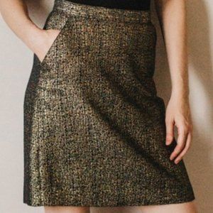Tucker Festive Metallic Gold and Navy Skirt